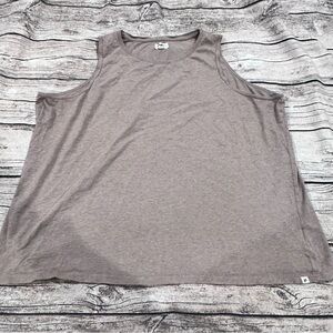 Pact Organic Heathered Light Brown Tank Top; Organic Cotton Size 3X